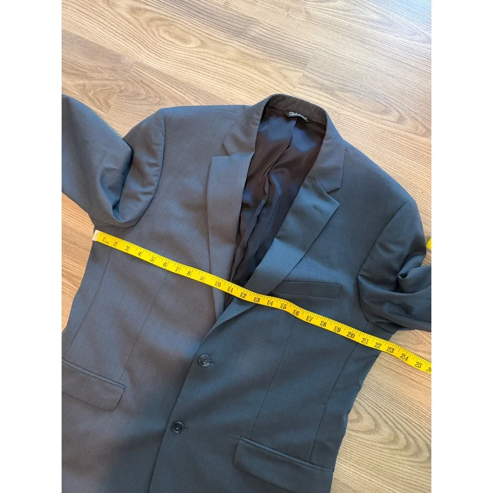 Jos A Bank Traveler's 2pc Navy Blue Suit Sport Coat size 43L & Pant size 37 x 31